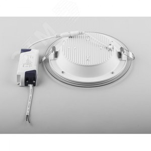 Светильник светодиодный ДВО-24w 4000K 1440Лм со стеклом белый