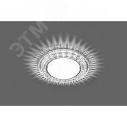 Светильник ДВО-15w GX53 без лампы со светодиодной подсветкой 4000К хром с прозрачным стеклом