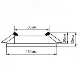 Светильник ДВО-15w GX53 без лампы со светодиодной подсветкой 4000К хром с прозрачным стеклом
