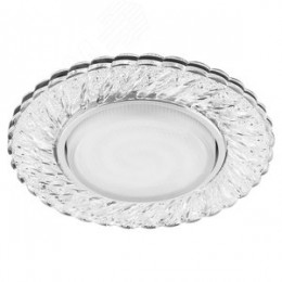 Светильник ДВО-15w GX53 без лампы со светодиодной подсветкой 4000К хром с прозрачным стеклом