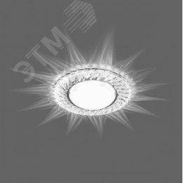 Светильник ДВО-15w GX53 без лампы со светодиодной подсветкой 4000К хром с прозрачным стеклом