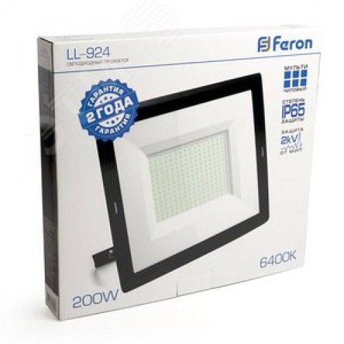 Прожектор светодиодный ДО-200w 6400К 20000 Лм IP65 черный