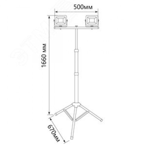 Прожекторы светодиодные ДО-2х30 на штативе 6400К 5400 Лм IP65