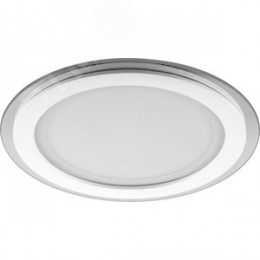 Светильник светодиодный ДВО-18w 4000K 1120Лм со стеклом белый