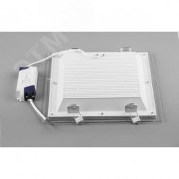 Светильник светодиодный ДВО-18w 4000K 1120Лм квадратный со стеклом белый