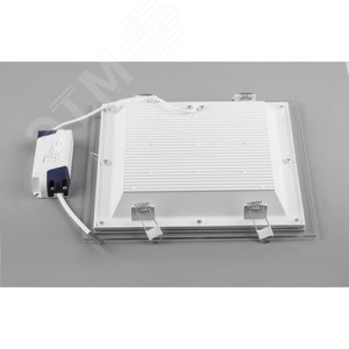 Светильник светодиодный ДВО-18w 4000K 1120Лм квадратный со стеклом белый