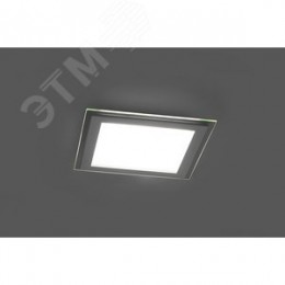 Светильник светодиодный ДВО-18w 4000K 1120Лм квадратный со стеклом белый