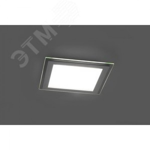 Светильник светодиодный ДВО-18w 4000K 1120Лм квадратный со стеклом белый