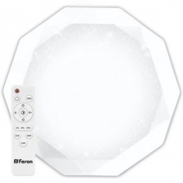 Светильник светодиодный ДБО-36w матовый с эффектом Звездного неба регулировкой цветовой температуры 3000-6500К светового потока max 2900Лм и режима освещенности с пультом управления и таймером выключения