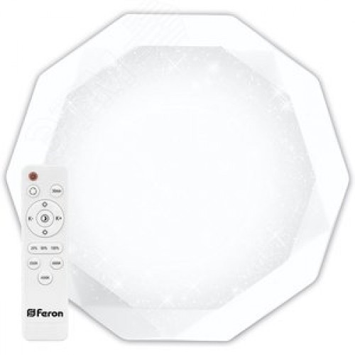 Светильник светодиодный ДБО-36w матовый с эффектом Звездного неба регулировкой цветовой температуры 3000-6500К светового потока max 2900Лм и режима освещенности с пультом управления и таймером выключения