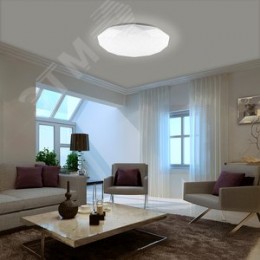 Светильник светодиодный ДБО-36w матовый с эффектом Звездного неба регулировкой цветовой температуры 3000-6500К светового потока max 2900Лм и режима освещенности с пультом управления и таймером выключения