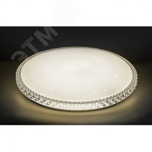 Светильник светодиодный ДБО-36w круглый матовый с эффектом Звездного неба регулировкой цветовой температуры 3000-6500К светового потока max 2900Лм и режима освещенности с пультом управления и таймером выключения