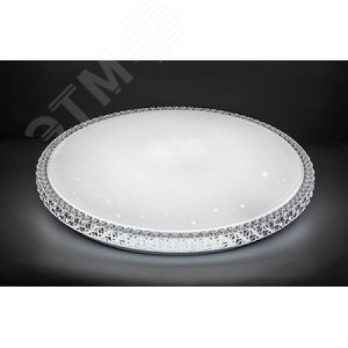 Светильник светодиодный ДБО-36w круглый матовый с эффектом Звездного неба регулировкой цветовой температуры 3000-6500К светового потока max 2900Лм и режима освещенности с пультом управления и таймером выключения