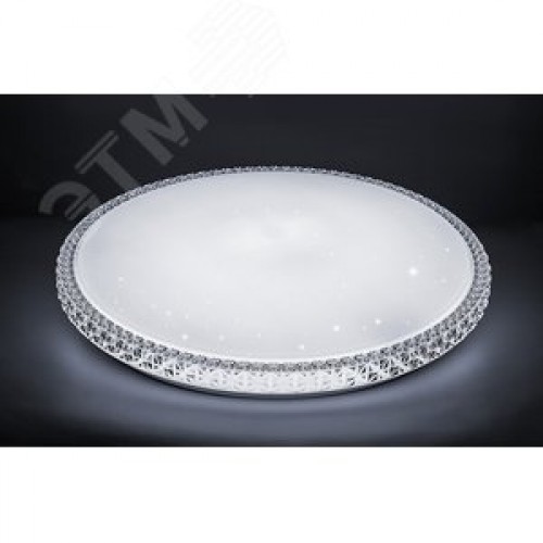 Светильник светодиодный ДБО-36w круглый матовый с эффектом Звездного неба регулировкой цветовой температуры 3000-6500К светового потока max 2900Лм и режима освещенности с пультом управления и таймером выключения