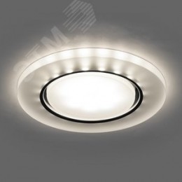 Светильник ДВО-15w GX53 без лампы со светодиодной подсветкой 4000К белый матовый