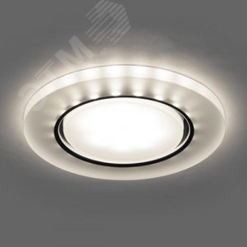 Светильник ДВО-15w GX53 без лампы со светодиодной подсветкой 4000К белый матовый