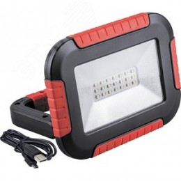Прожектор светодиодный ДО-10w переносной аккумуляторный 6400К 700 Лм IP44 с ручкой