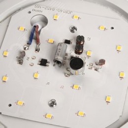 Светильник светодиодный ДБП-12w с оптико-акустическим датчиком 6500К 960Лм IP65 круглый белый ЖКХ