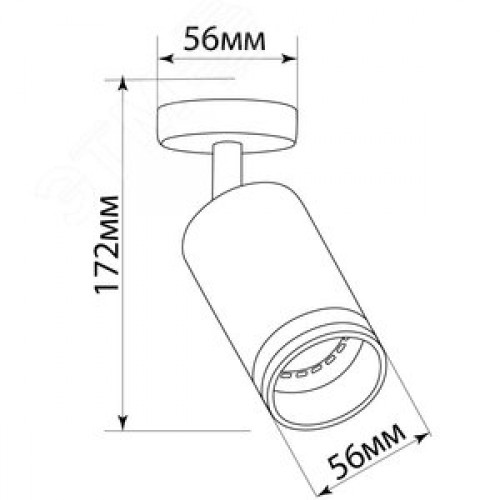 Светильник ДБО GU10 без лампы наклонный черный