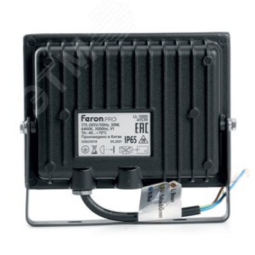 Прожектор светодиодный ДО-30w 6400К 3000 Лм IP65 черный .PRO