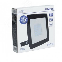 Прожектор светодиодный ДО-70w 6400К 7000 Лм IP65 черный