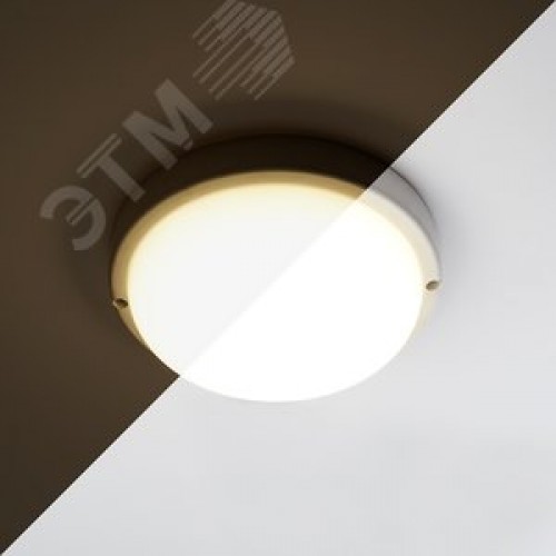 Светильник светодиодный ДБП-12w с акустическим датчиком 4000К 900Лм IP65 с дежурным режимом круглый белый ЖКХ