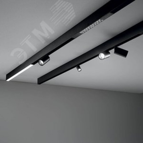Шинопровод для низковольтных магнитных трековых   светильников  2м черный