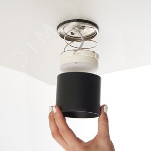 Светильник ДПО-12w GX53 без лампы IP44 черный