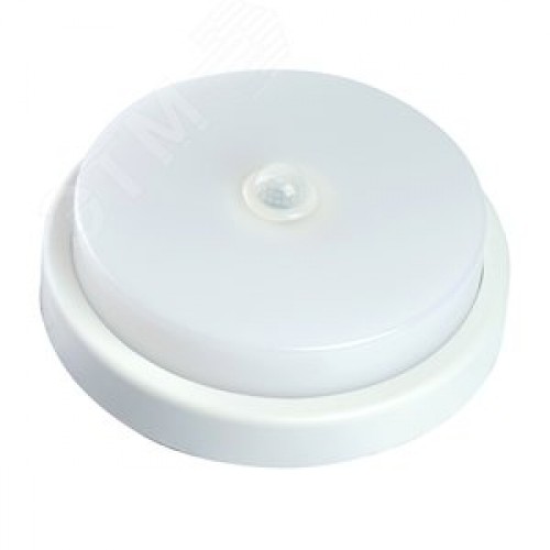 Светильник светодиодный ДБП-12w с датчиком 4000К 960Лм IP65 круглый белый ЖКХ