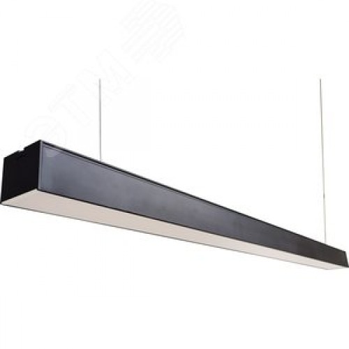 Светильник светодиодный ДПО-48вт 4000К 5760Лм линейный рассеиватель матовый в алюминиевом корпусе черный