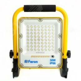 Прожектор светодиодный ДО-30w переносной аккумуляторный 6400K IP66 с зарядным устройством