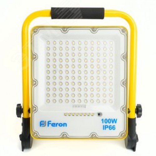 Прожектор светодиодный ДО-100w переносной аккумуляторный 6400K IP66 с зарядным устройством