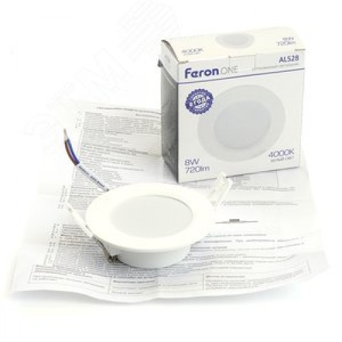 Светильник светодиодный ДВО-8w 4000K 720Лм slim белый .ONE