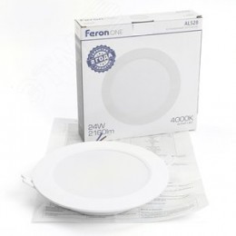 Светильник светодиодный ДВО-24w 4000K 2160Лм slim белый .ONE