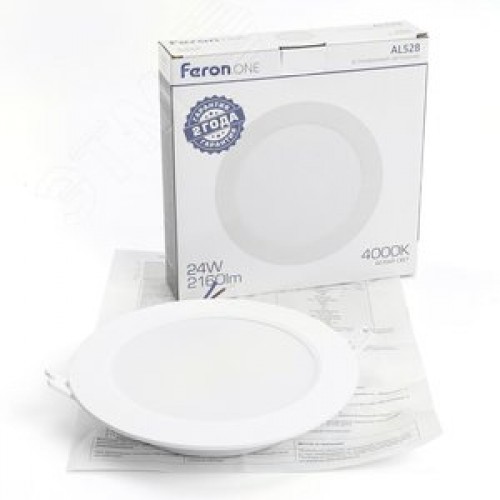 Светильник светодиодный ДВО-24w 4000K 2160Лм slim белый .ONE