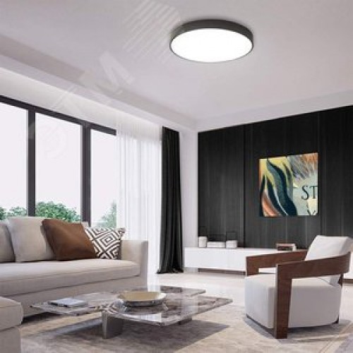 Светильник светодиодный ДБО-72w 3000/4000/6400К 5760Лм с переключением цветовой температуры черный .ONE