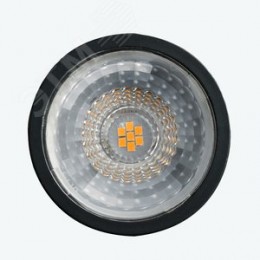 Лампа светодиодная LED 7вт 230в GU10 теплый с линзой 110 град черный корпус PRO
