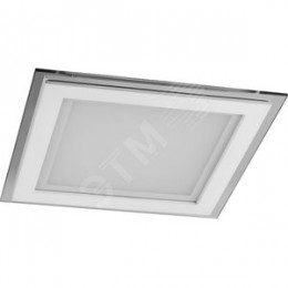 Светильник светодиодный ДВО-24w 4000K 1440Лм квадратный со стеклом белый