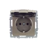 Розетка BRITE РСбш10-3-44-БрШ 16А IP44 с заземл. защ. шторки с крышкой механизм шампань IEK BR-R16-16-44-K37