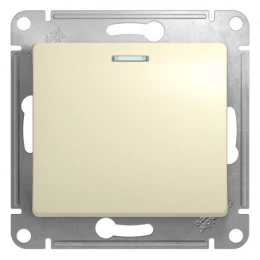 Механизм переключателя проходного 1-кл. СП Glossa 10А IP20 (сх. 6а) 10AX с подсветкой беж. SchE GSL000263