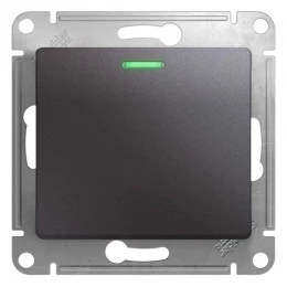 Выключатель 1-кл. СП Glossa 10А IP20 (сх. 1а) 10AX с подсветкой механизм графит SchE GSL001313