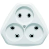 Розетка 3-м СП РС10-394 10А IP20 бел. Кунцево 5928